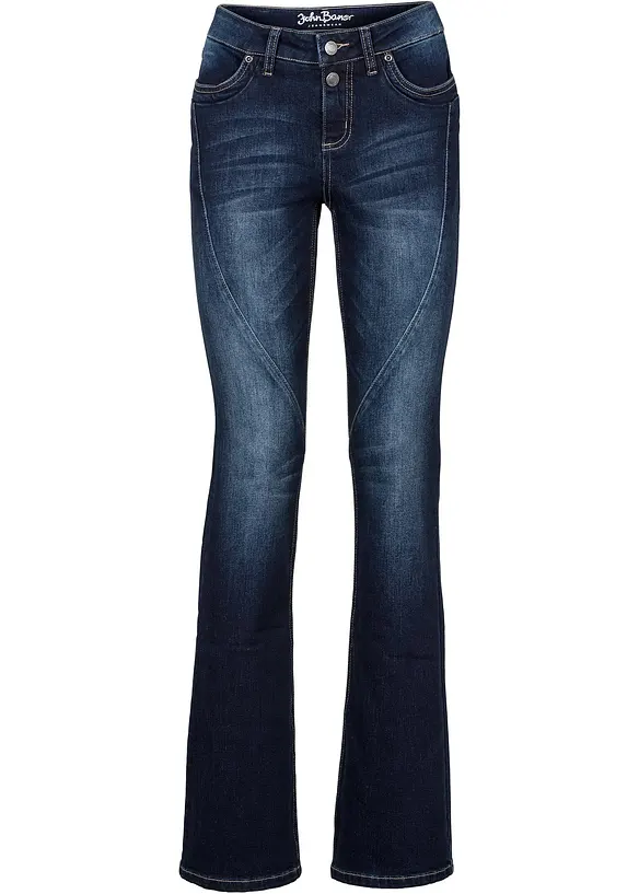 Jean bootcut taille mi-haute, extensible, bonprix