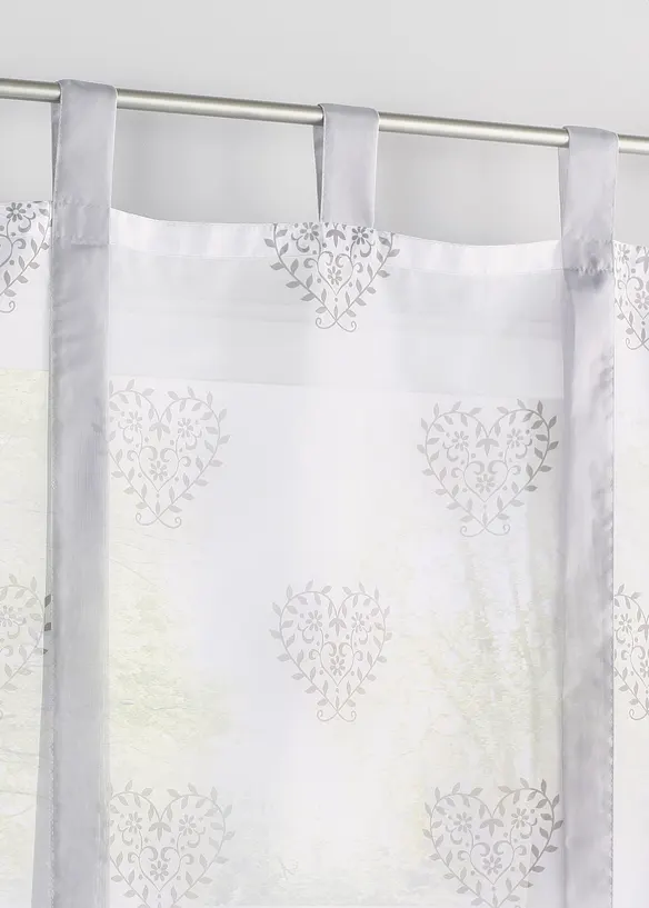 Voilage à nouer imprimé cœur, bonprix