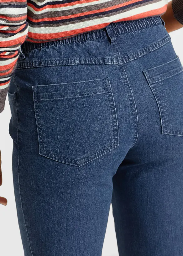 Lot de 2 jeans droits, taille mi-haute, bonprix