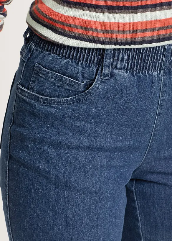 Lot de 2 jeans droits, taille mi-haute, bonprix