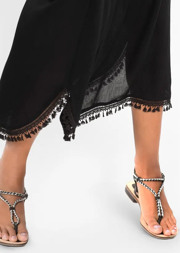 Robe longue en viscose texturée, bonprix