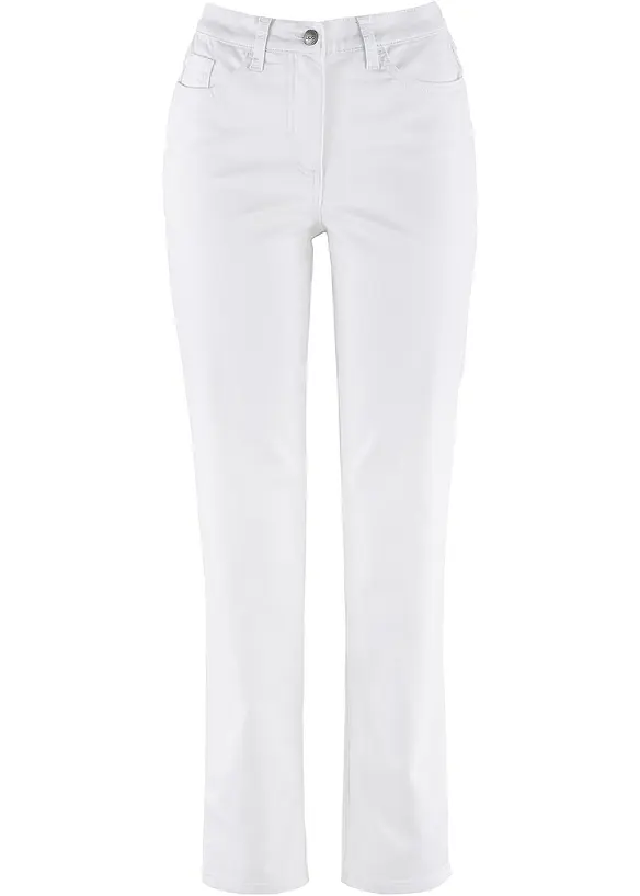 Pantalon droit et extensible, taille mi-haute, bonprix