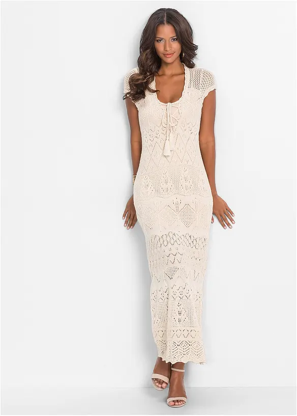 Robe en maille ajourée, bonprix