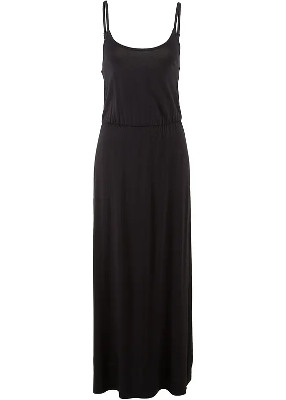 Robe longue, cintrée et fluide en viscose extensible, bonprix