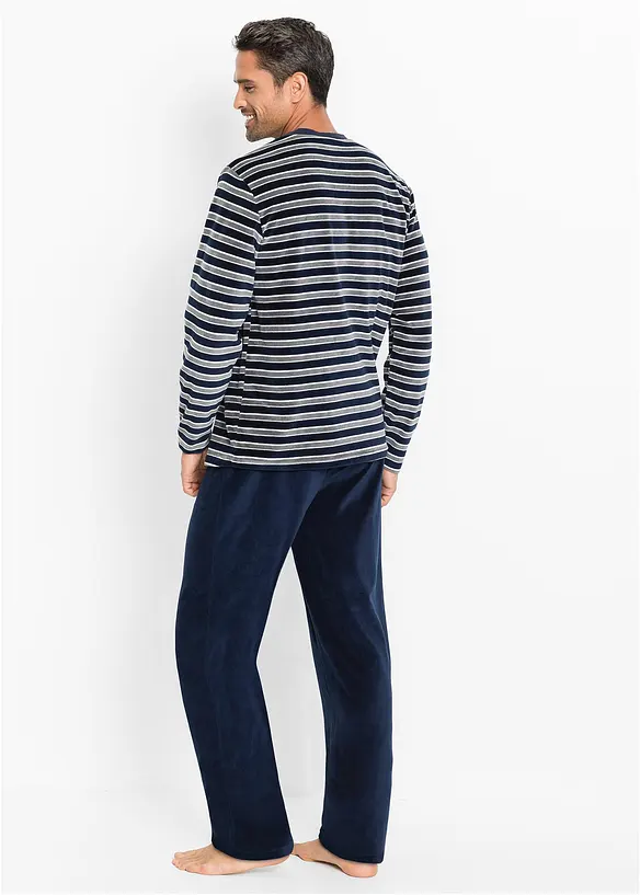 Pyjama en velours doux à manches longues, bonprix