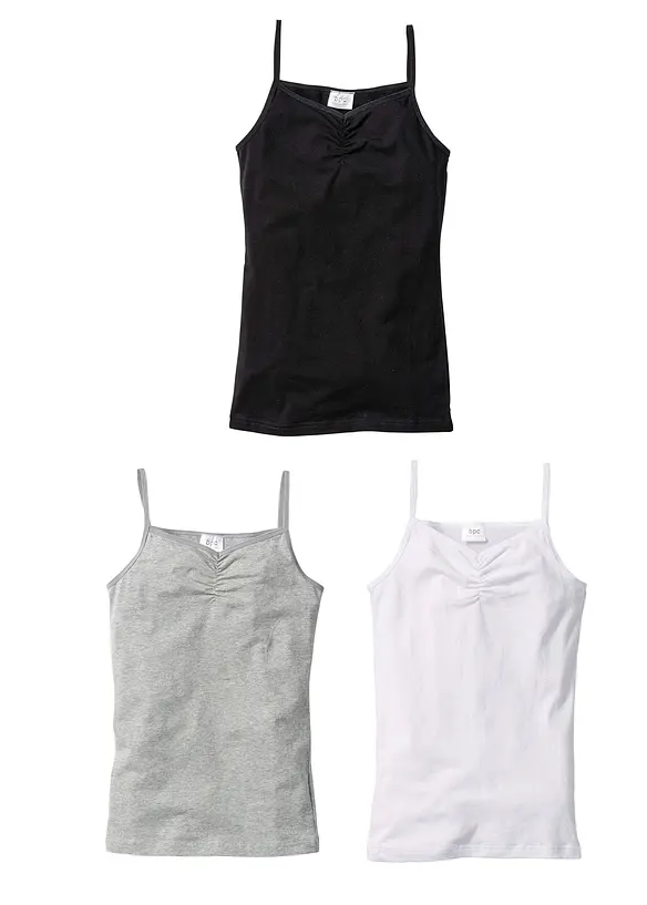 Lot de 3 tops coton, bonprix