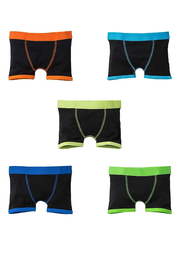 Lot de 5 boxers en coton extensible, bonprix
