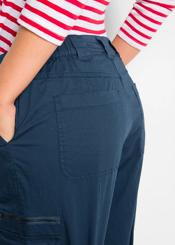 Jean cargo en coton, taille mi-haute, bonprix