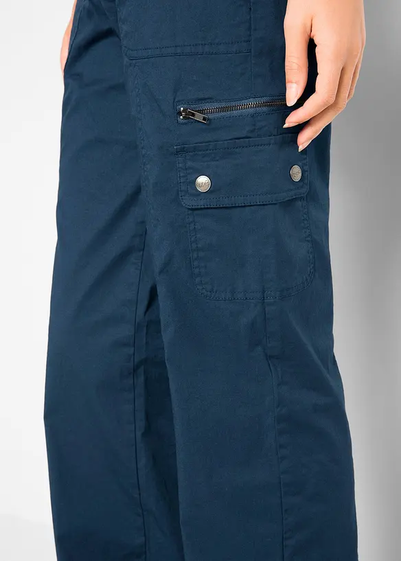 Jean cargo en coton, taille mi-haute, bonprix