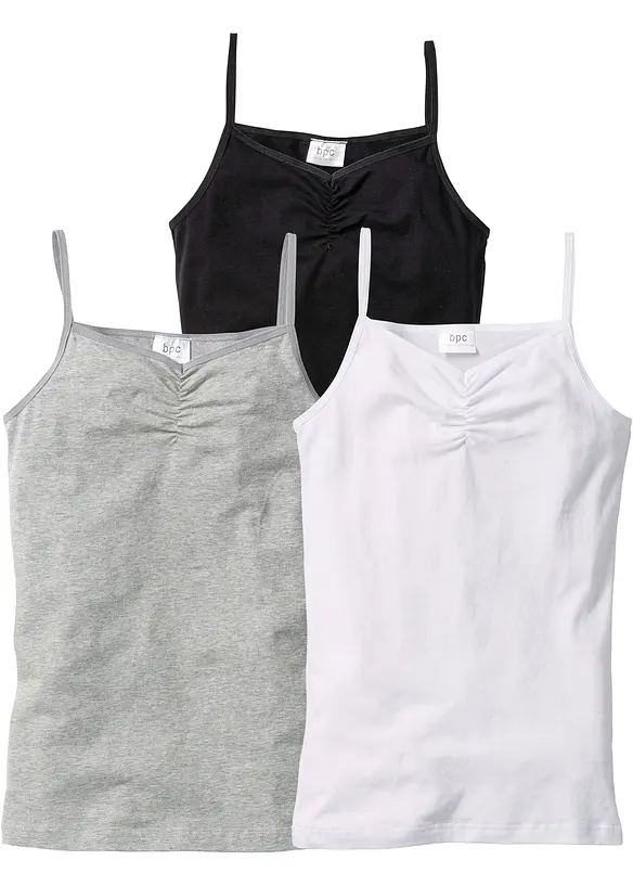 Lot de 3 tops coton, bonprix