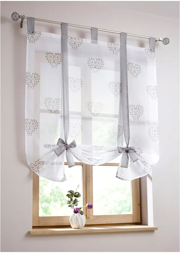 Voilage à nouer imprimé cœur, bonprix