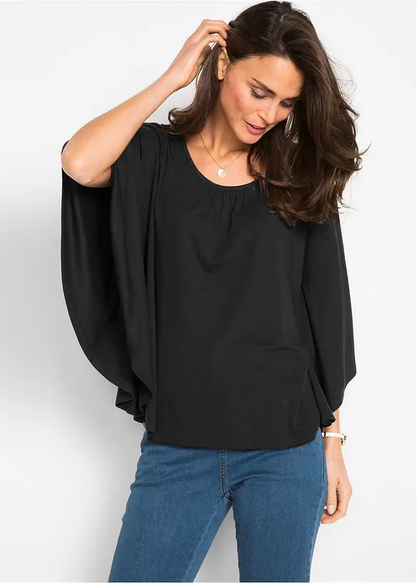 T-shirt en viscose &agrave; manches chauve-souris, bonprix