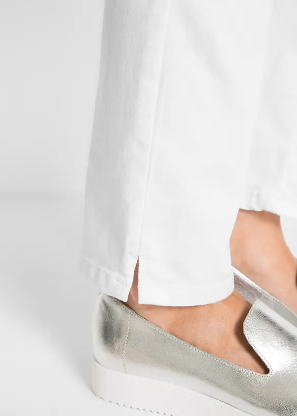 Pantalon droit et extensible, taille mi-haute, bonprix