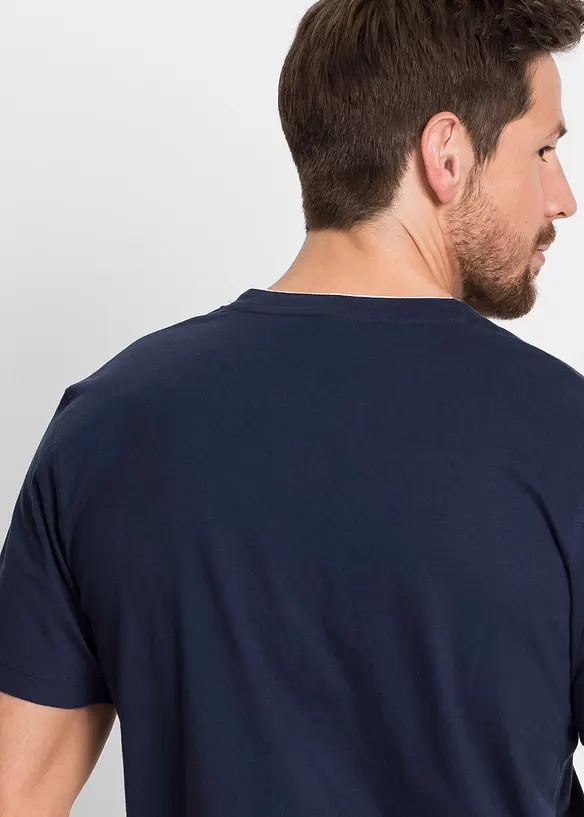 T-shirt col tunisien 100% coton, bonprix