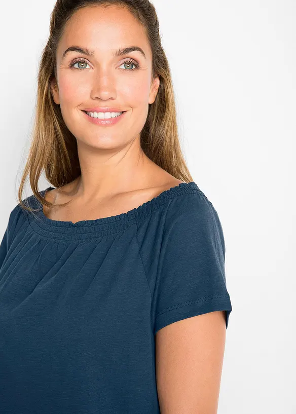 Robe à col Bardot en jersey 100% coton, bonprix