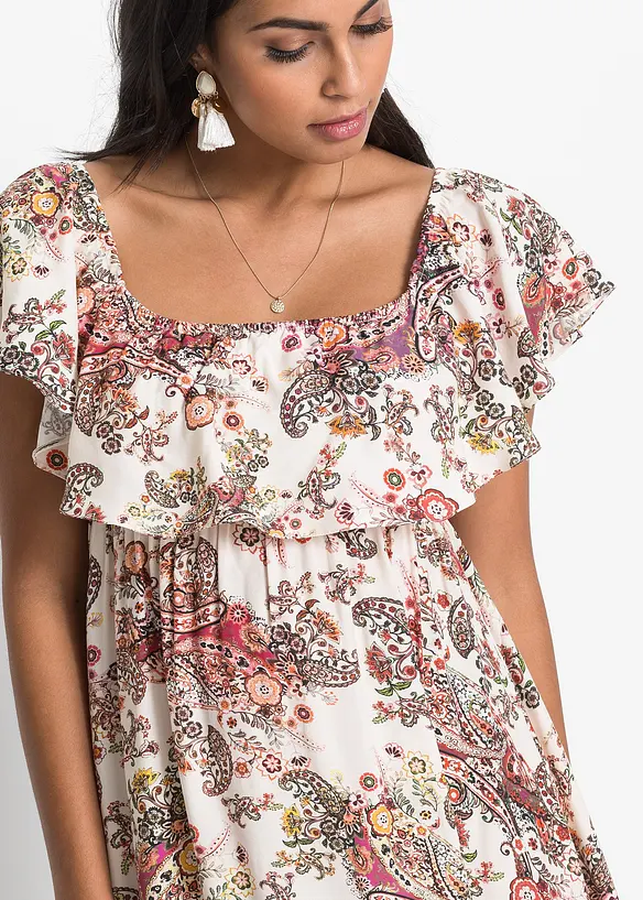 Robe à col Carmen, bonprix