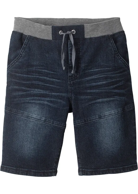 Bermuda en jean extensible à taille élastiquée, Regular, bonprix