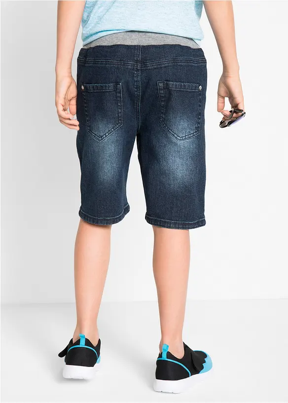 Bermuda en jean extensible à taille élastiquée, Regular, bonprix