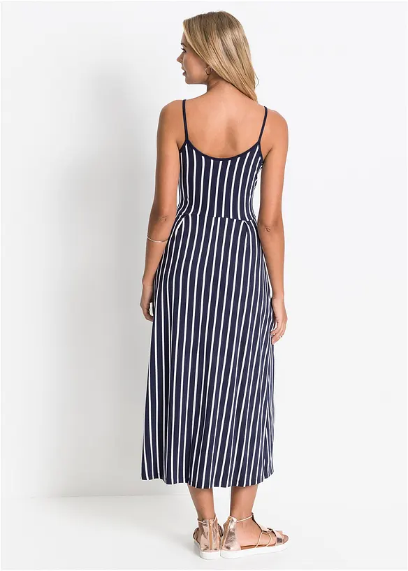 Robe estivale en jersey rayé avec jupe boutonnée, bonprix