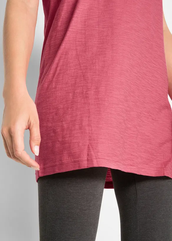 T-shirt long et boxy &agrave; manches courtes, bonprix