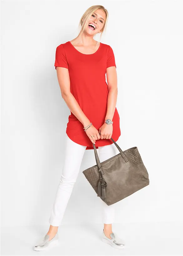 T-shirt long en viscose douce, bonprix