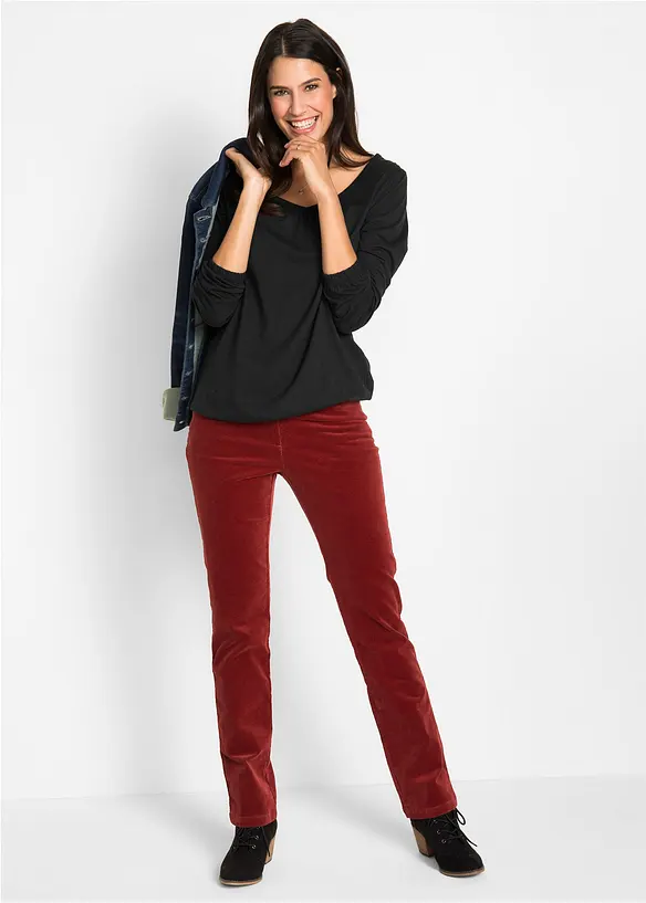 T-shirt manches longues 100% coton, finitions élastiquées, bonprix