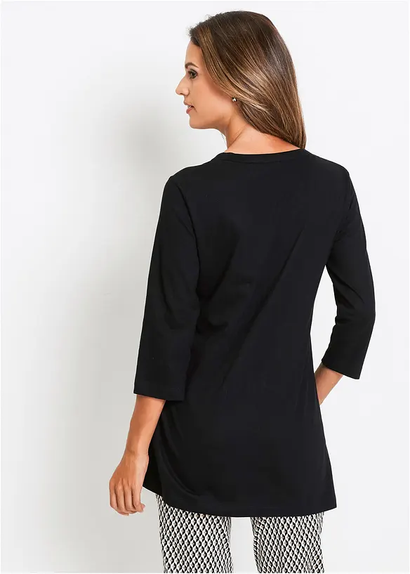 T-shirt long 100% coton, bonprix