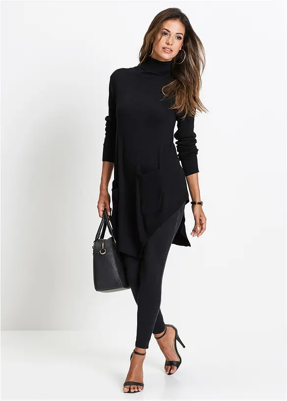 Pull long en viscose mélangée, bonprix