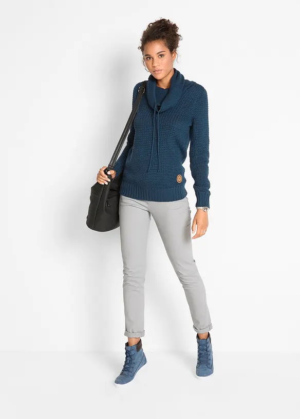 Pull à col roulé avec cordons, bonprix