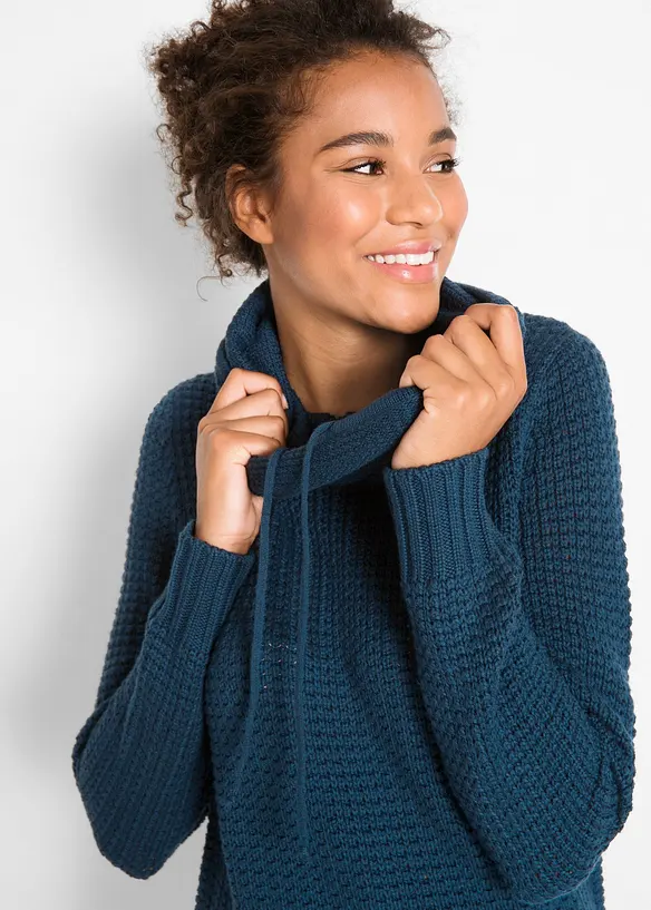 Pull à col roulé avec cordons, bonprix