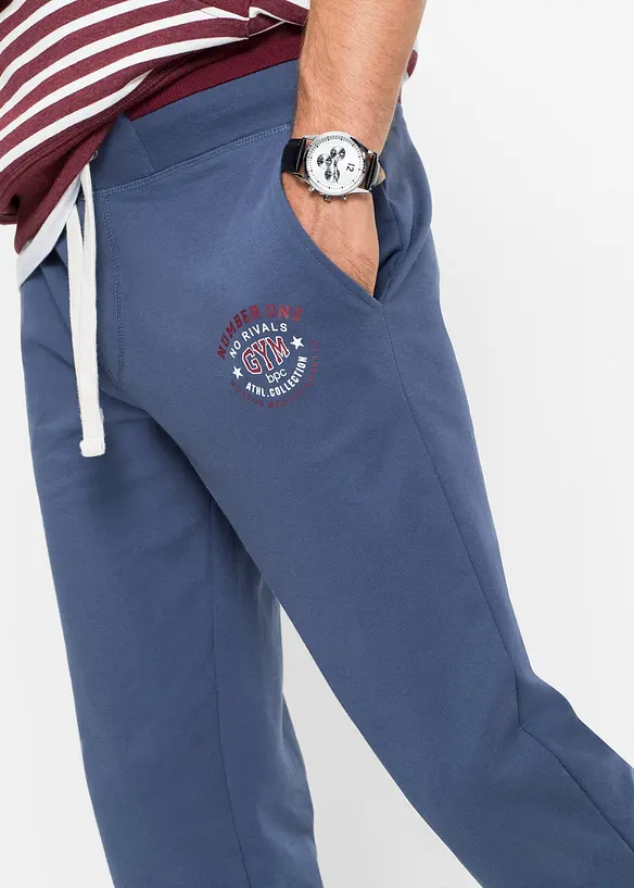 Pantalon de jogging 100% coton avec détails sportifs, bonprix