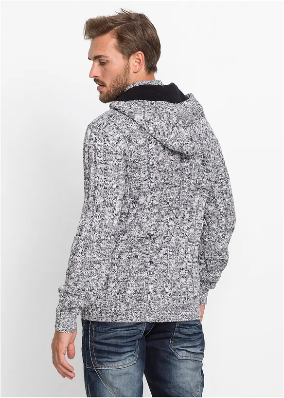 Pull à capuche en grosse maille de coton mélangé, bonprix