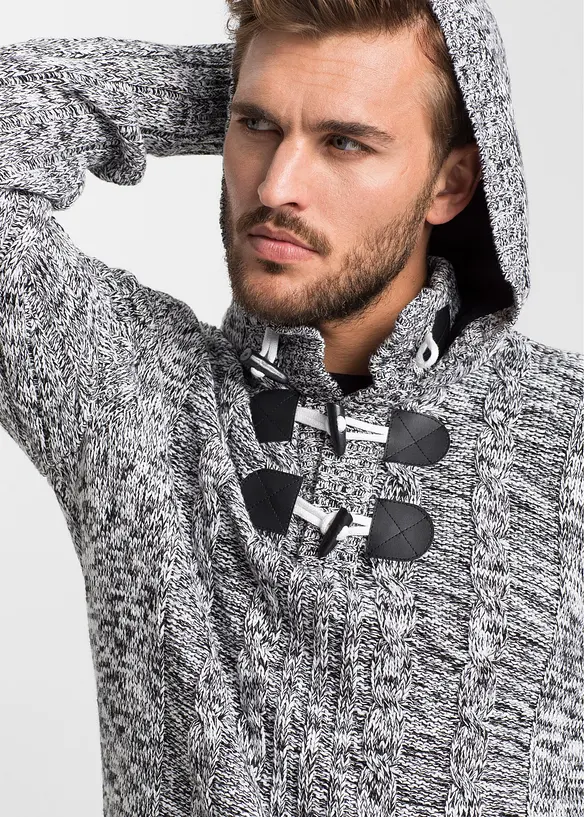 Pull à capuche en grosse maille de coton mélangé, bonprix