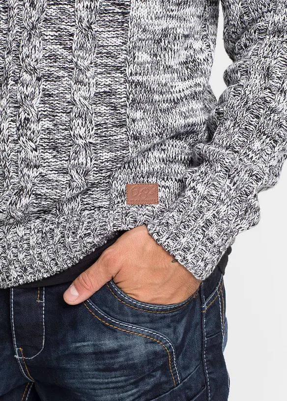 Pull à capuche en grosse maille de coton mélangé, bonprix