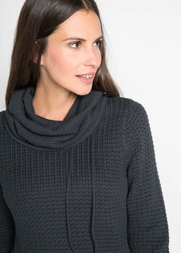 Pull à col roulé avec cordons, bonprix