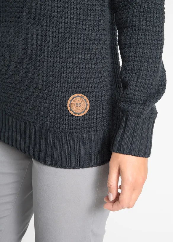 Pull à col roulé avec cordons, bonprix