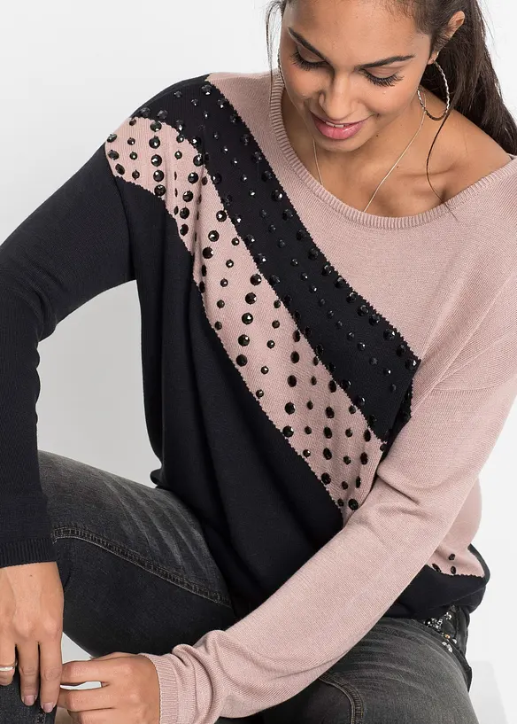 Pull long avec application, bonprix