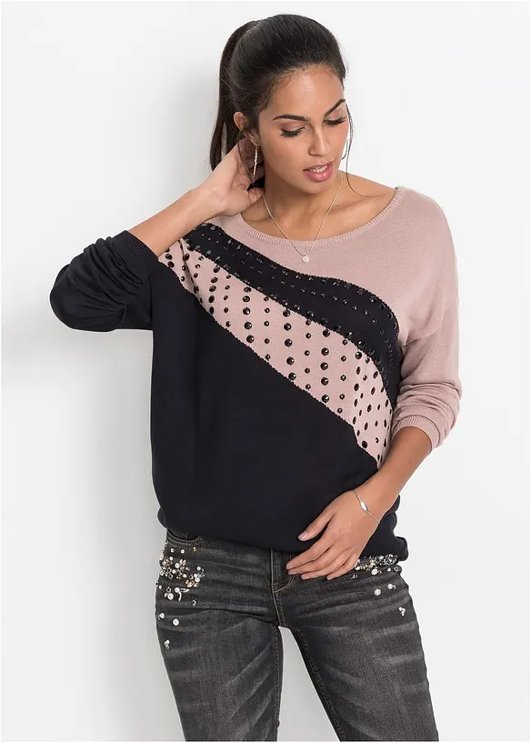 Pull long avec application, bonprix