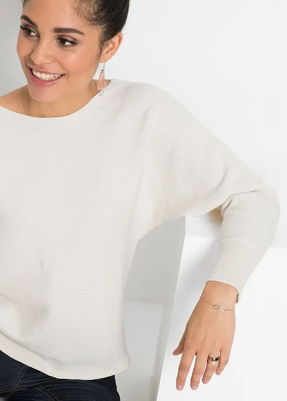 Pull oversize côtelé, bonprix