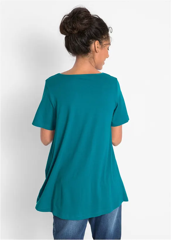 T-shirt évasé, manches courtes, bonprix