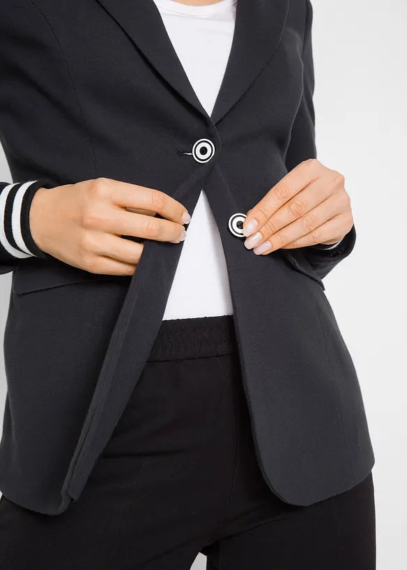 Blazer en coton à détails rayés, bonprix