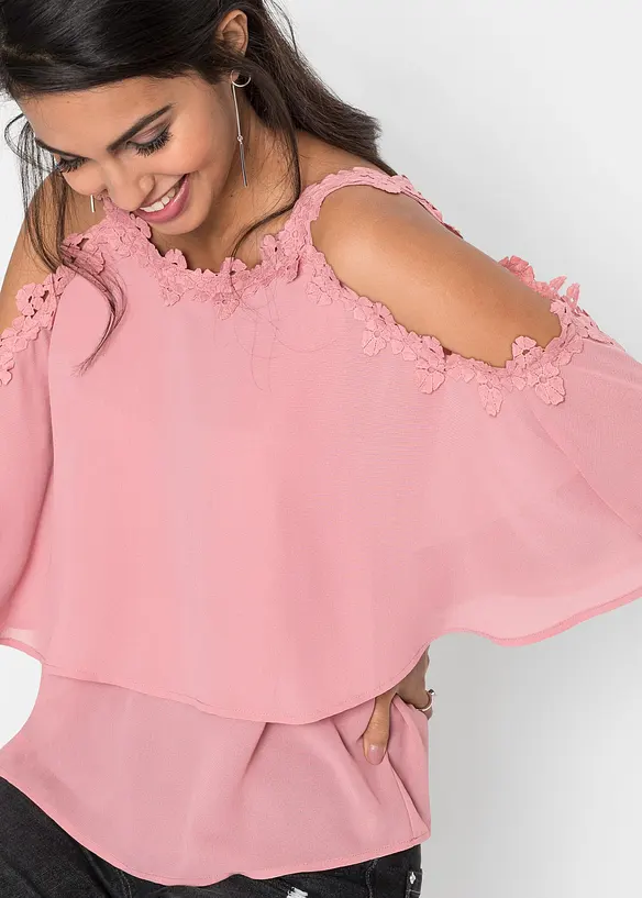 Blouse &agrave; &eacute;paules d&eacute;nud&eacute;es avec dentelle, BODYFLIRT