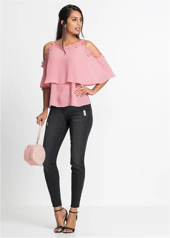Blouse &agrave; &eacute;paules d&eacute;nud&eacute;es avec dentelle, BODYFLIRT