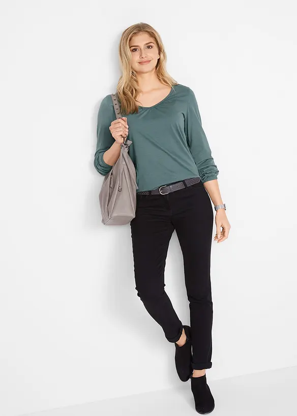 T-shirt manches longues 100% coton, finitions élastiquées, bonprix