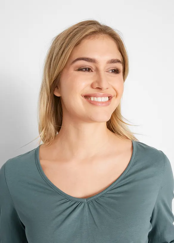 T-shirt manches longues 100% coton, finitions élastiquées, bonprix