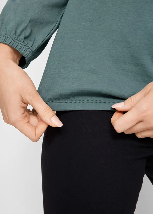 T-shirt manches longues 100% coton, finitions élastiquées, bonprix