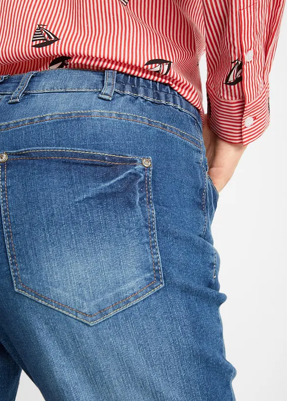 Bermuda en jean à revers, taille mi-haute, bonprix