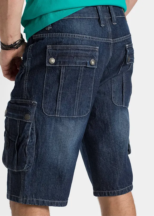 Bermuda cargo en jean, Regular, bonprix