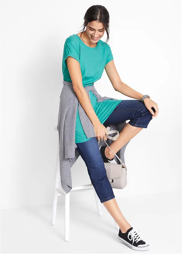 T-shirt long et boxy à manches courtes, bonprix