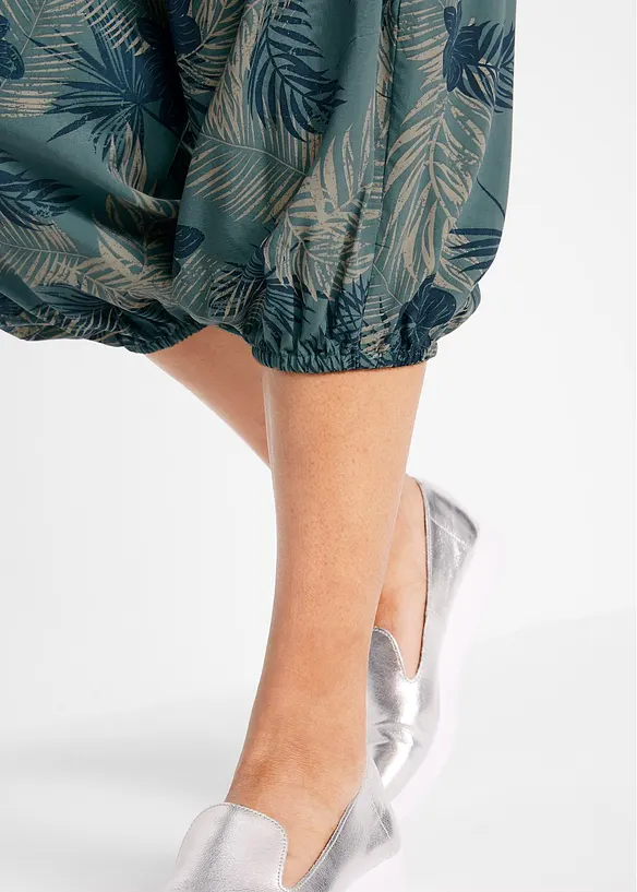 Pantalon 3/4 fluide en viscose extensible, bonprix